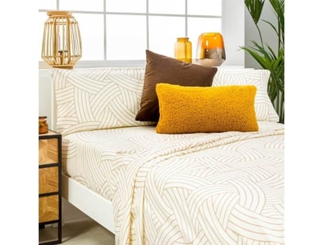 Conjunto de Lençois COTTON ARTEAN Salinas (Bege - Cama de 135 cm - Microfibra)