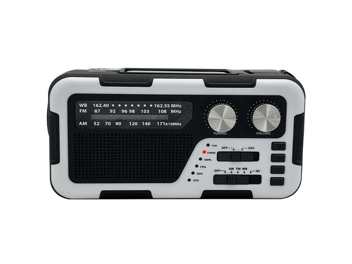 Rádio Solar, Lanterna de Emergência com Gerador de Energia Manual, Branca AQUAFORGE