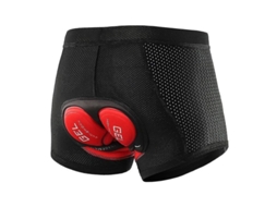 Calções de ciclismo masculinos respiráveis com almofada de gel 3D, MTB, tamanhos M-XXL, preto/XL