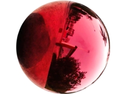 Esfera Refletora de Jardim Inoomp, Feita de Aço Inoxidável, 20 Cm, Polida com Efeito Espelhado, Esfera Oca Sem Emendas, CHABERLU