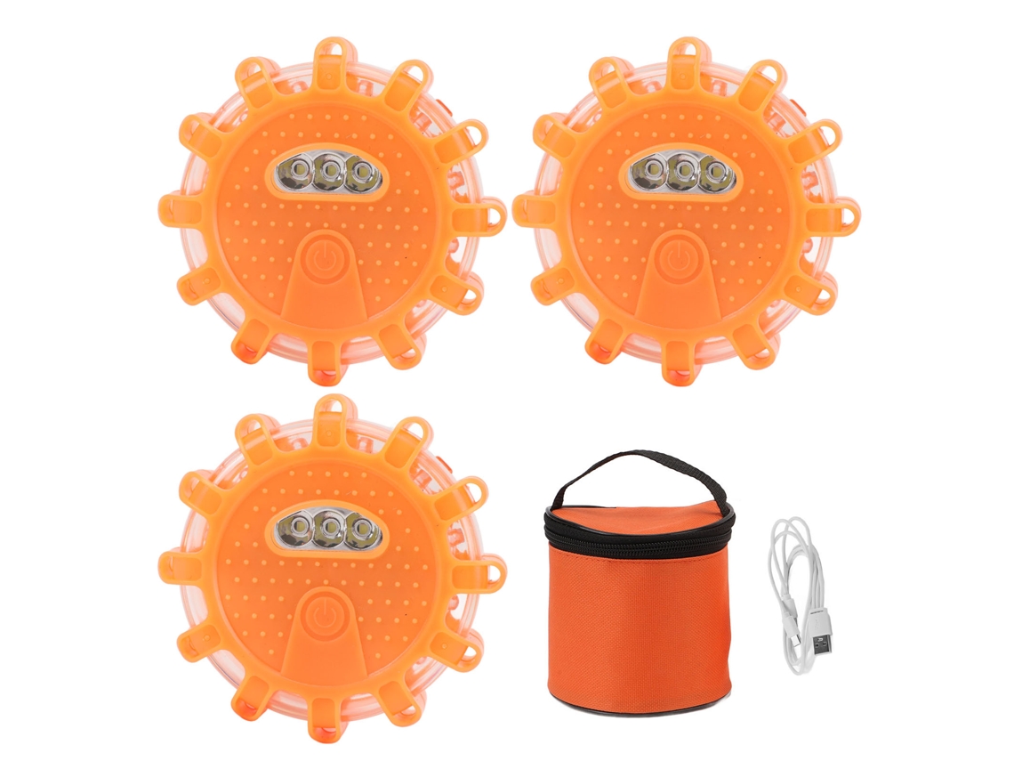 3pcs Lanterna Led Sinalizadora Emergência Carregável Magnética S/MARCA