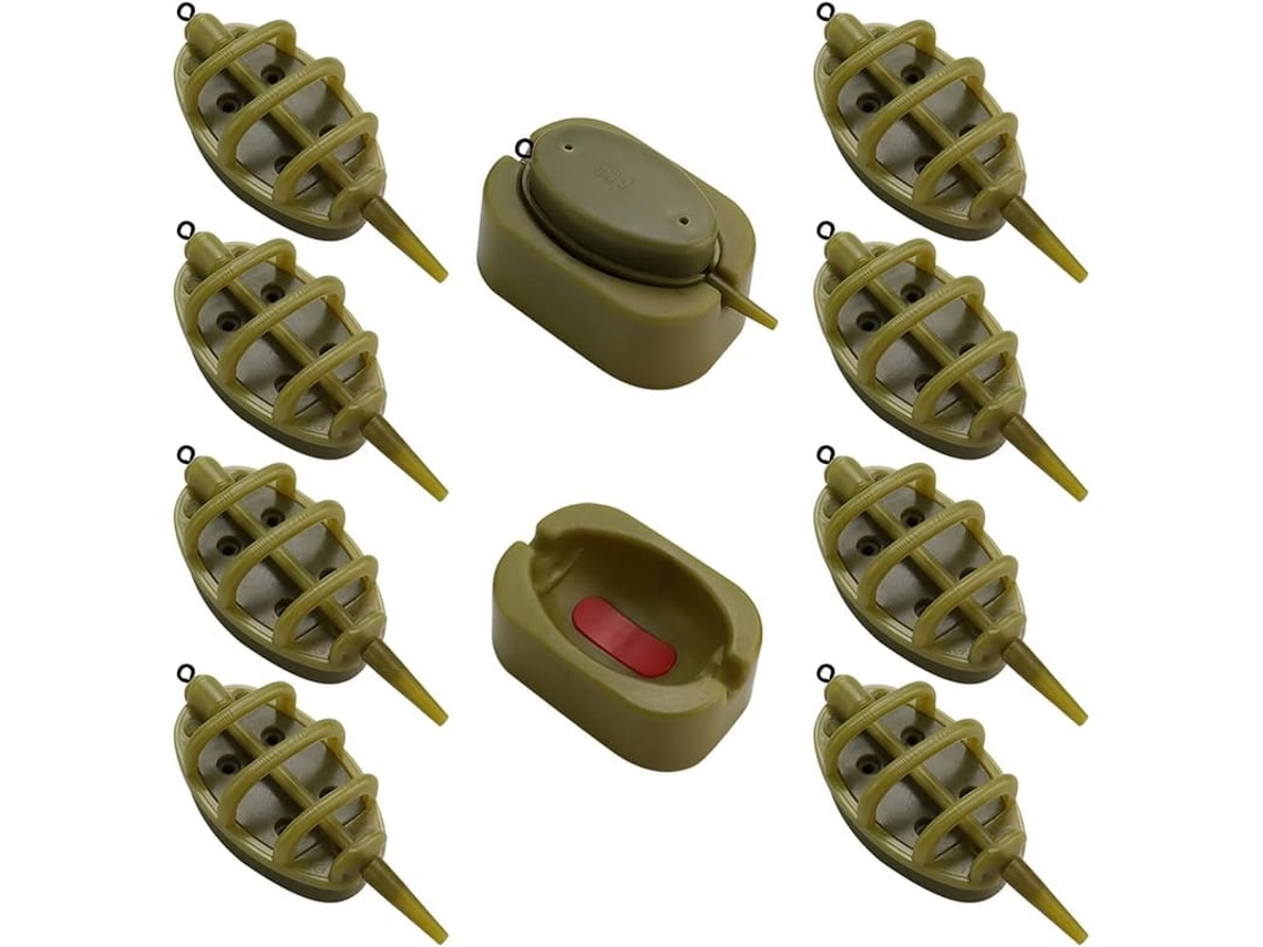 8 Pack Alimentador De Pesca Inline Para Carpa Método Plano De Liberação Rápida 15g-60g (marrom)