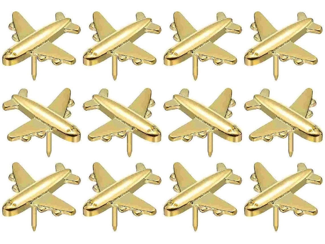 Broches Avião Modernos, 12 Peças, Metal, Retos, Para Cortiça Quadro, Materiais Decorativos Para Escola, Escritório