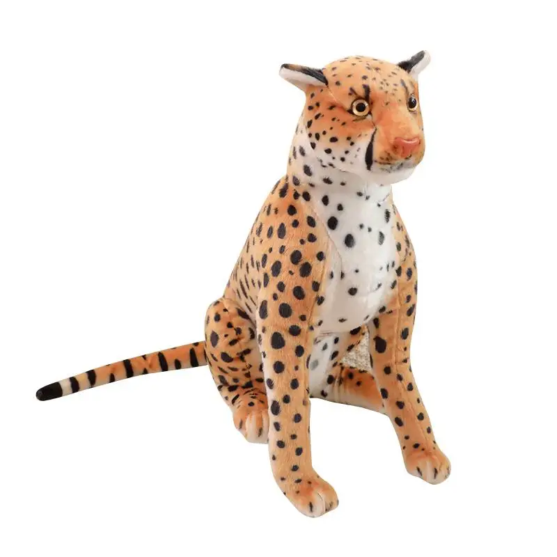 (branco, 30 Cm) Brinquedo De Pelúcia Realista De Leopardo/guepardo, Boneco De Animal Da Floresta Totalmente Recheado.