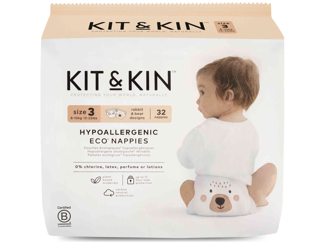 Fraldas Ecológicas 6-10kg T3 Kit&kin