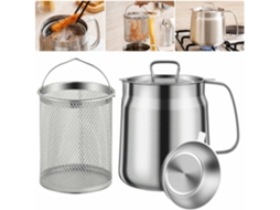 Coador de Óleo 2 em 1 68oz/2l Coador de Óleo em Aço Inoxidável, Recipiente para Óleo de Cozinha Resistente com Coador SUNNY SPACES