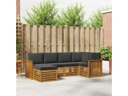 Vidaxl Conjunto De Sofás Para Exterior 6 Unid. Natural E Antracite