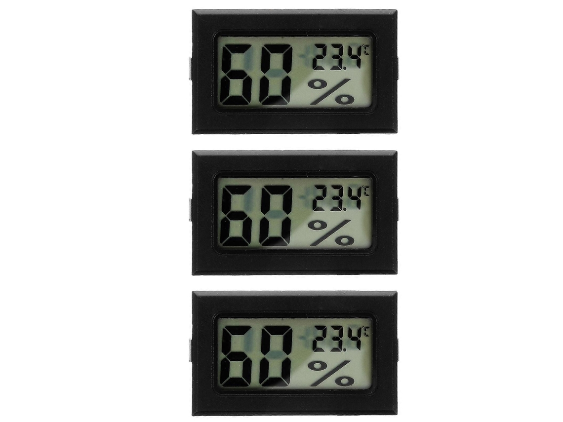 Conjunto De 3 Mini Termômetros E Higrômetros Com Display Digital Para Ambientes Internos