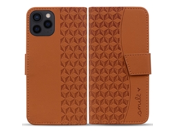 Capa Em Couro Pu Para Iphone 16 Pro Max, Castanho