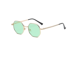 2026 óculos de Sol Harko Vintage Octagon para Mulher, Armação de Liga, Lentes de Plástico Uv400, Estilo Wrap Adulto