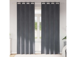 Vidaxl Cortinas Opacas 2 Unid. Cinzento-claro 140 X 225 Cm Veludo