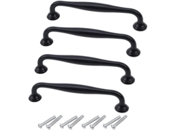 Mangas de Mueble Linjou 4 Piezas Manijas de Armario Negro para Cocina Baño Robador