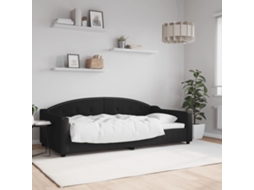 Vidaxl Sofá-cama 100x200 Cm Tecido Preto