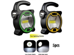 Lanternas Externas De 5 Lados Lanterna Led Cob Portátil Para Acampamento, Trabalho, Barraca, Caminhada, Pesca, Ciclismo, Emergência. Olysi Shop