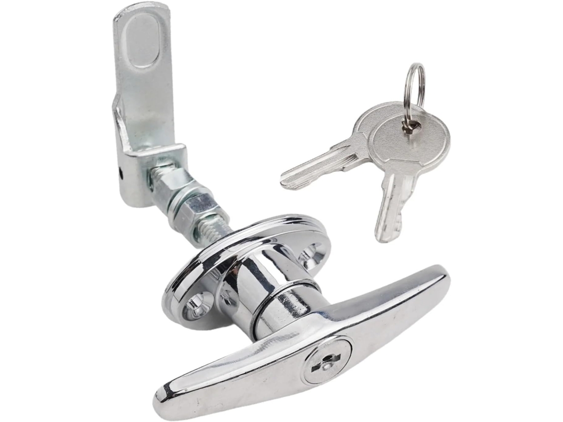 Kit De Fechadura Com Puxador Em T Liga Zinco Para Porta Garagem Caminhão, Acessórios Para Reforma E Ferragens Casa, 1 Peça