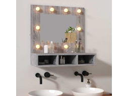 Vidaxl Armário Espelhado Com Led 60x31,5x62 Cm Sonoma Cinza