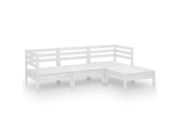 Conjunto Lounge Jardim Pinho Maciço Branco 4 Peças MAISON EXCLUSIVE