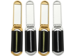 Conjunto Amosfun Com 4 Escovas De Cabelo Dobráveis Para Mulheres E Homens, Escova De Cabelo Portátil Em Abs Com Espelho