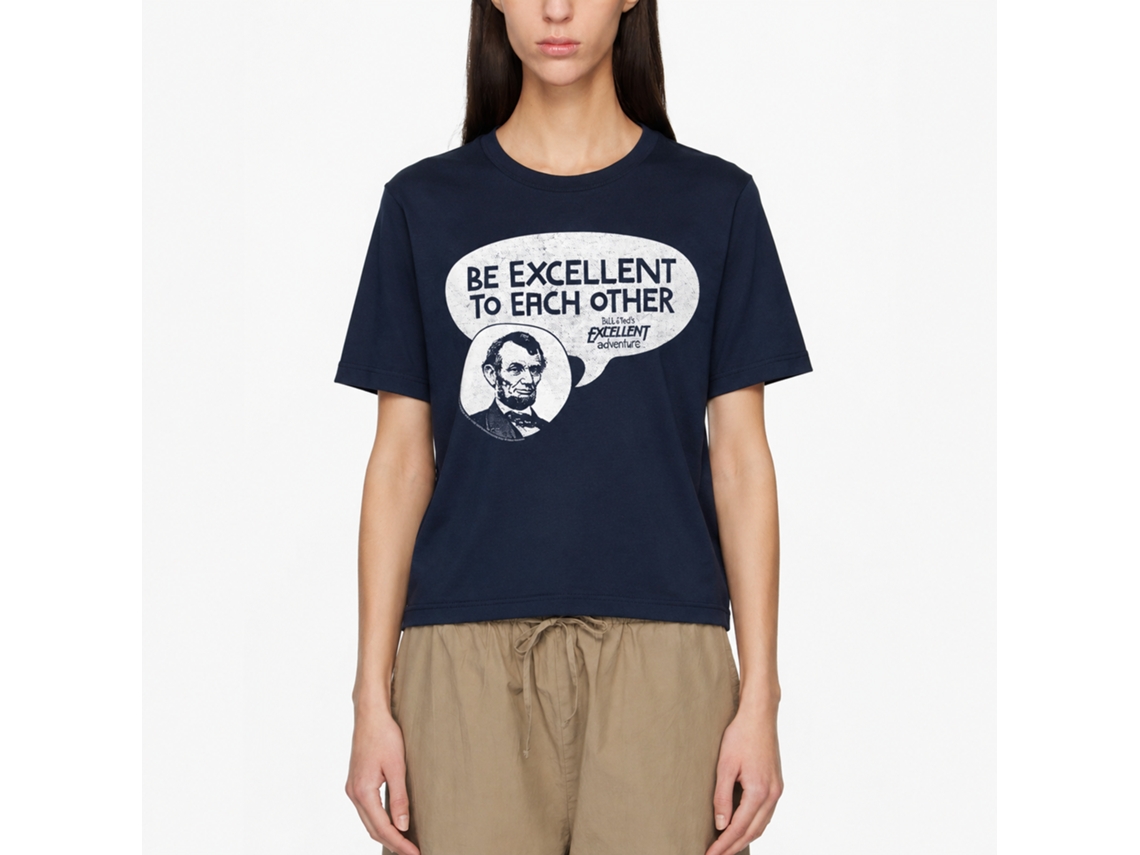 Rockinstone Bill And Ted Excellentabe Navy Adult T-shirt Size:l