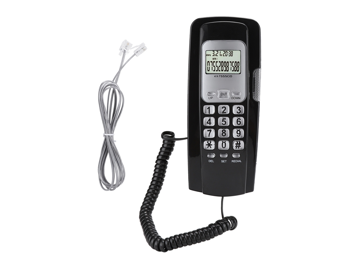 Telefone De Parede Mini Com Id De Chamada Lcd E Iluminação