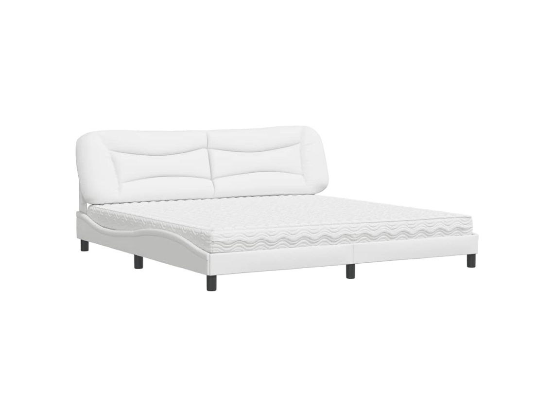 Bed, Beds Vidaxl Branco Couro Artificial (200 X 200 Cm)