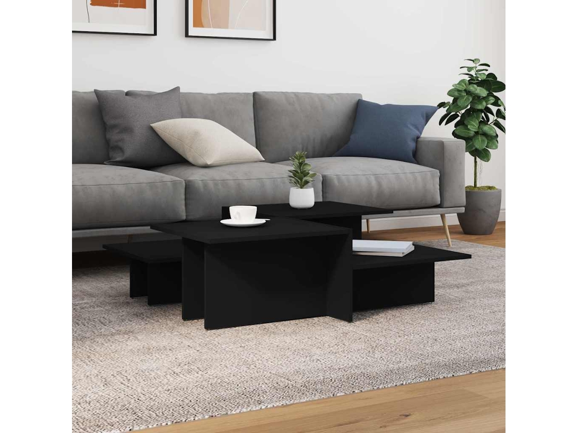 Vidaxl Mesas De Centro 2 Pcs Derivados De Madeira Preto