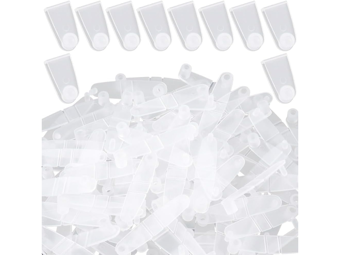 200-Presilhas para Chaveiro de Plástico, Conectores Acrílicos, Clipes Artesanais Transparentes, Acessório