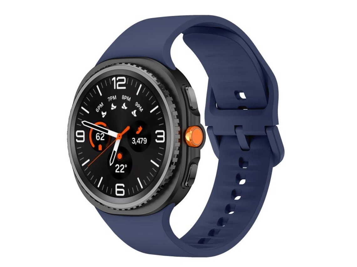 Bracelete para Samsung Galaxy Watch 8/8 Classic Silicone Lisa e Sólida Azul Meia noite XIAOMOYU