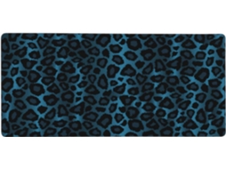 Mousepad Grande para Computador com Estampa de Leopardo Azul, Base Borracha Antiderrapante, 40 X 90 Cm