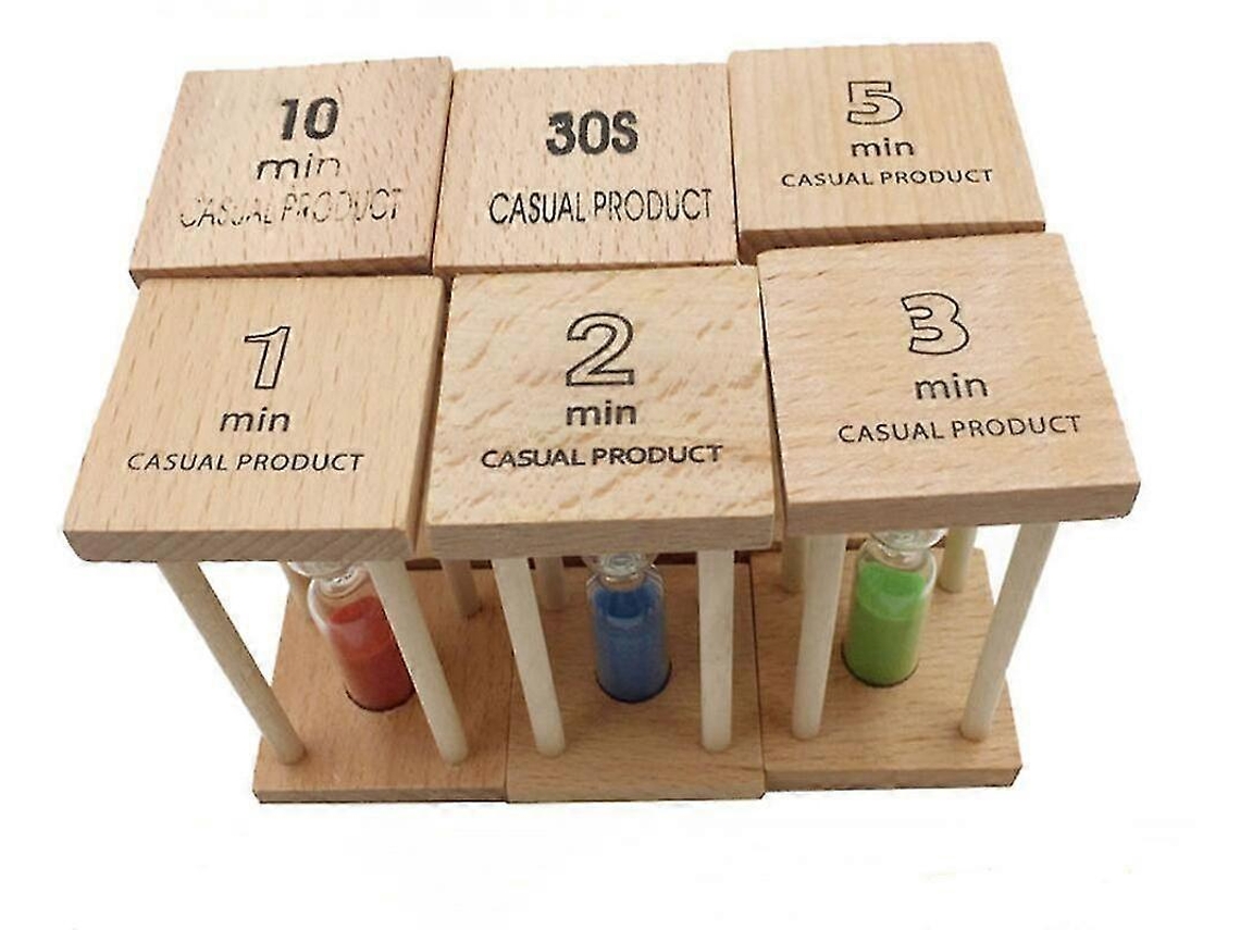 Ampulheta De Madeira Com Temporizadores 30 Segundos+ 1 2 3 5 10 Minutos, Conjunto Com 6 Unidades, Para Artesanato Personalizado