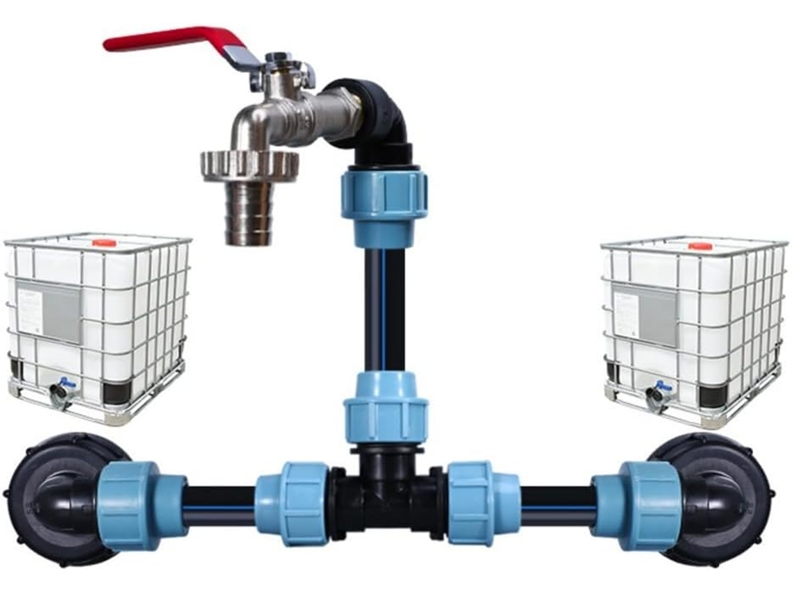 Kit De Conexão Para Mangueira Com Válvula Adaptadora Tanque Ibc