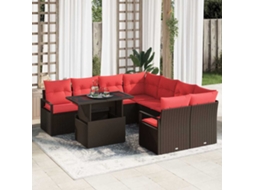 Vidaxl Conjunto De Sofá De Jardim 9 Unid. 8-número De Lugares