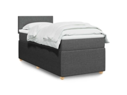 Vidaxl Cama com Molas/colchão 90x200 Cm Tecido Cinzento escuro
