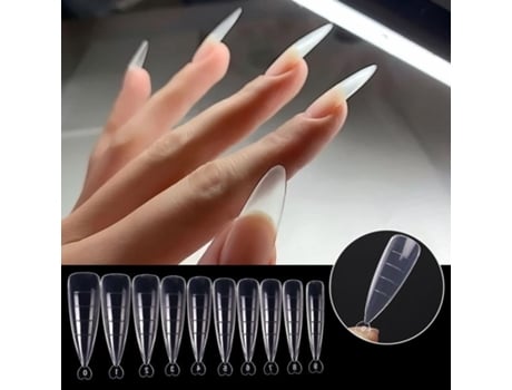 100 pontas de unhas transparentes e afiadas, molde para extensão de unhas, ferramenta de manicure de construção rápida, arte Lalic