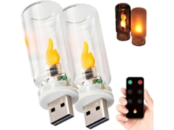 2 Unidades De Luz Ambiente USB Com Efeito Chama, Noturna Dinâmica