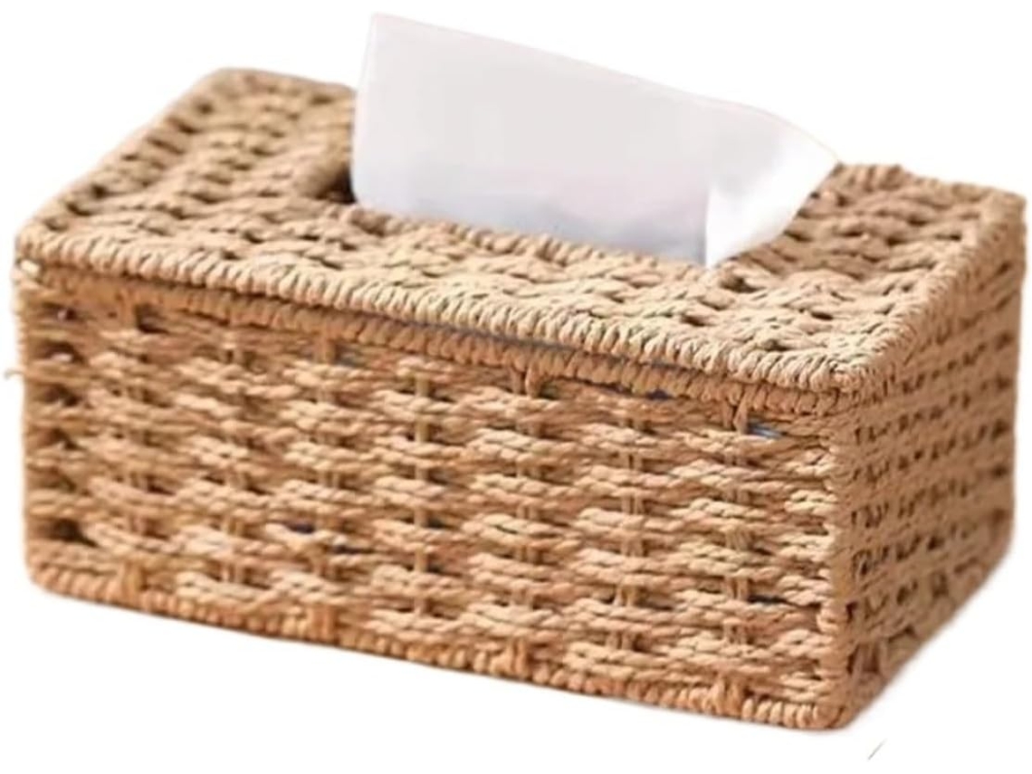 Porta Lenços de Vime Trançado para Papel, Decoração Casa, Camelo | S/MARCA