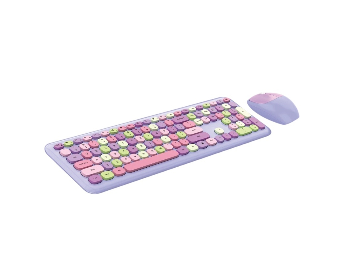 Conjunto De Teclado E Mouse Sem Fio Estilo Vintage
