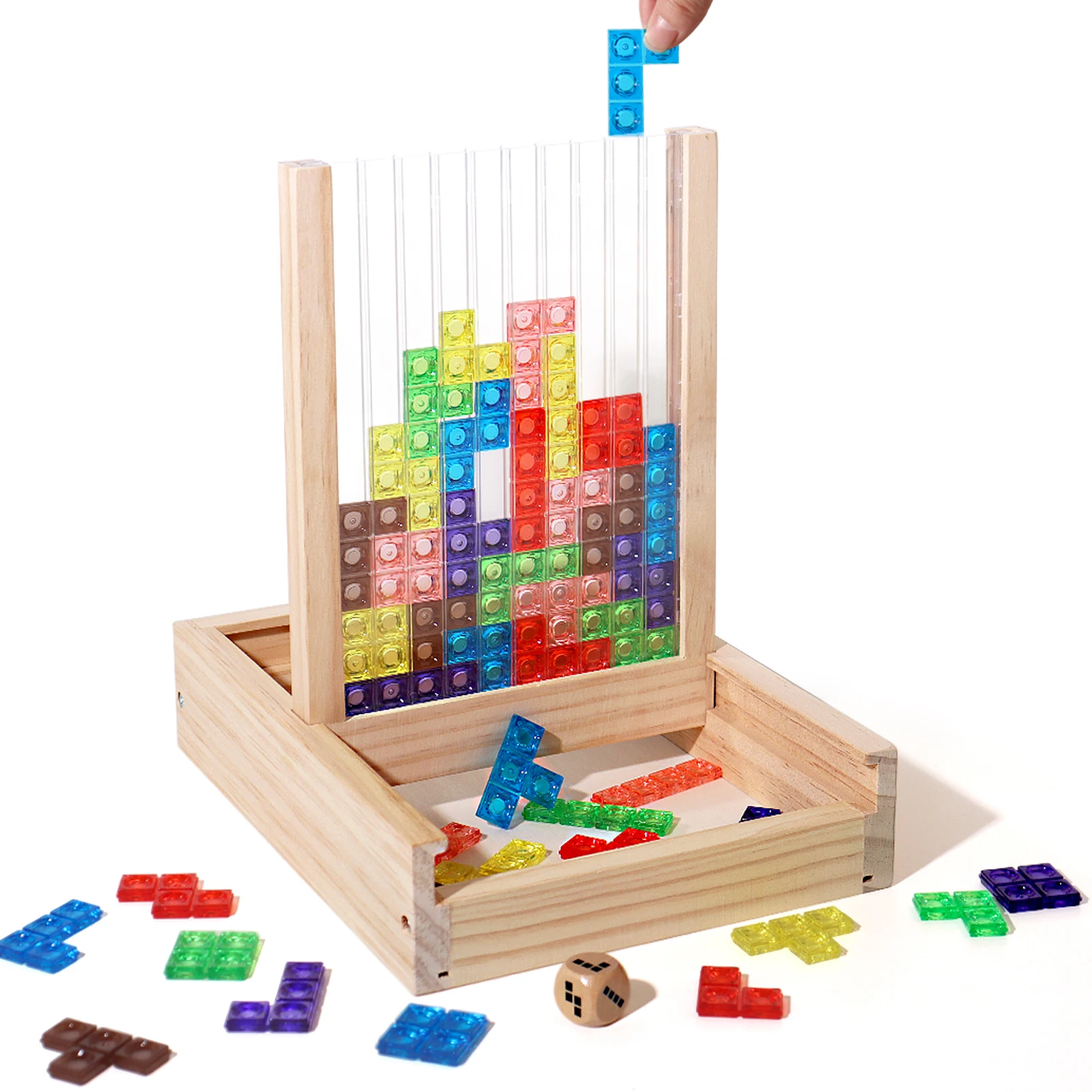 Tetris 3d Transparente, Um Brinquedo Divertido E Educativo Para Desenvolver O Raciocínio Lógico.
