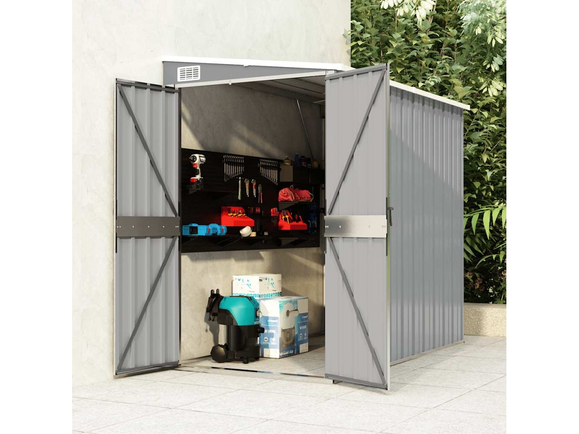 Vidaxl Abrigo Suspenso P/ Jardim 118x194x178 Cm Aço Galvaniz. Cinzento