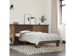 Estrutura De Cama Derivados De Madeira/metal Carvalho Castanho