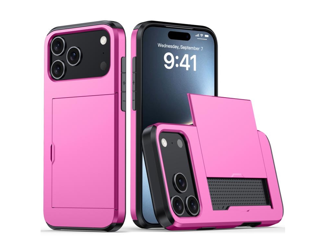 Capa Protetora À Prova De Choque Para Iphone 17 Pro Max - Compartimento Para Cartão