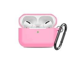 Capa Zruxe Para Airpods Pro 1/2 Silicone Macio Rosa (breloc Carabina, Carregamento Sem Fios)
