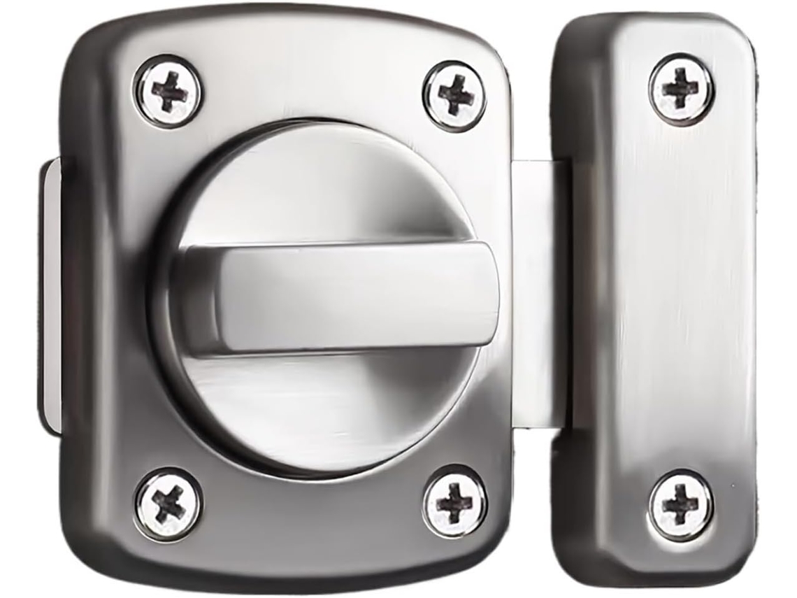 Conjunto De 2-fechaduras Deslizantes Aço Inoxidável Reforçadas Antifurto Para Portas Madeira Metal, Acessórios Para