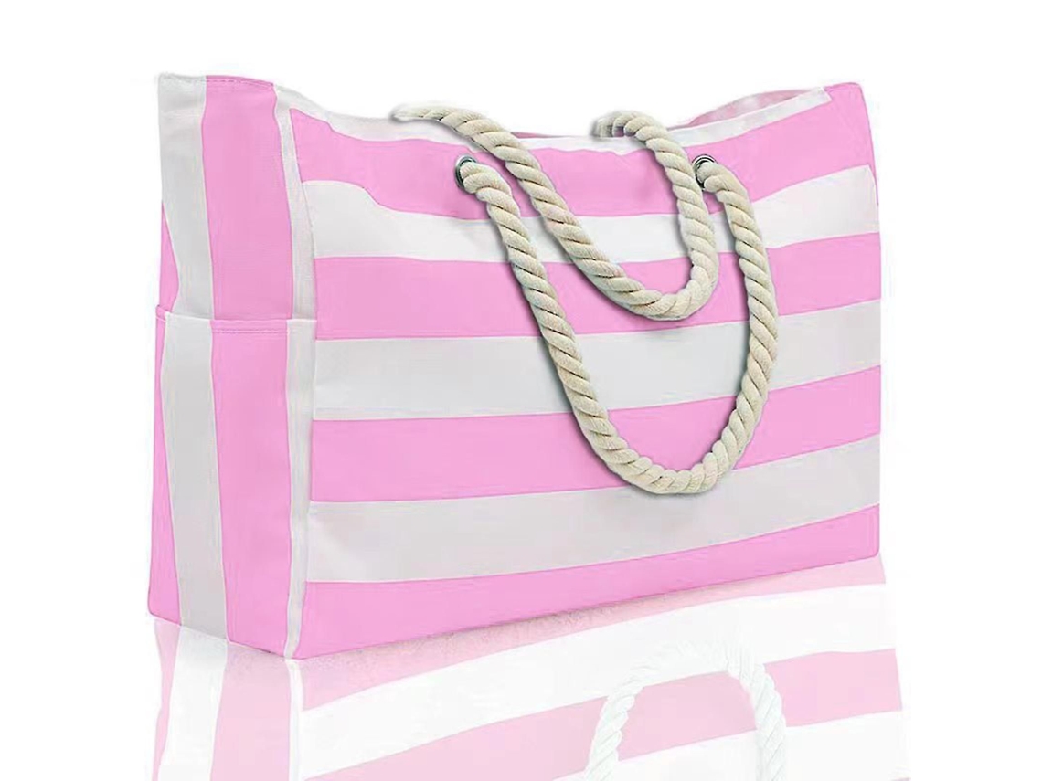 Bolsa Listrada Simples, Elegante E Prática, Com Grande Capacidade Para Compras Femininas