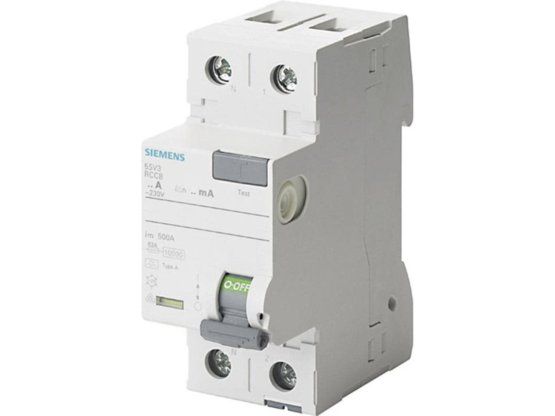 Disjuntor de corrente residual 2 polos 25 A 230 V 5sv3312 6kl Siemens (5sv3312 6kl)