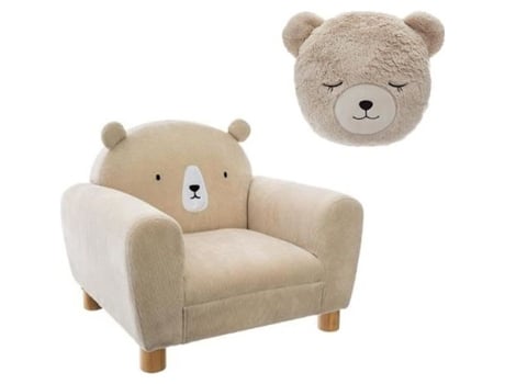 Pack: Poltrona Infantil Urso Bege Almofada Redonda Urso Bege ATMOSPHERA FOR KIDS