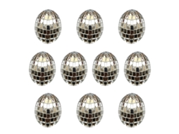 Espelho colorido egg de ressurreição em vidro, pack de 10, prata LAXISCREED