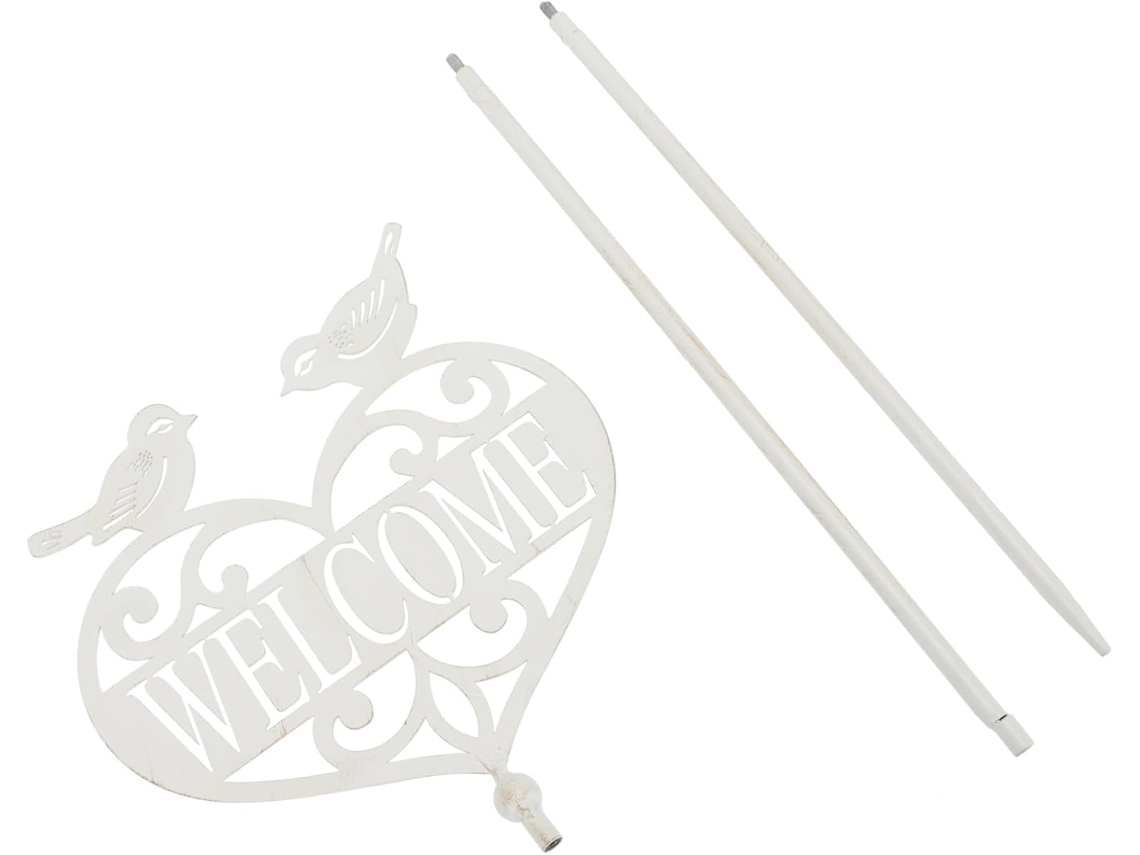 Placa Decorativa De Boas-vindas Em Ferro Para Jardim, Com Plugue, Ideal Para Canteiros De Flores, Va