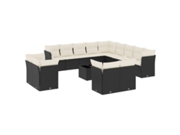 Garden Sofa Set, Garden Sofa Sets Vidaxl Preto Rattan / Vime (n/a)