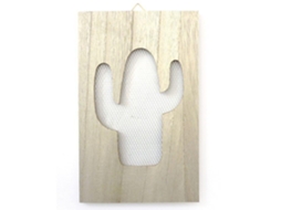 Tábua de madeira decorativa em tela de cacto - 15 x 24 cm Graine Créative